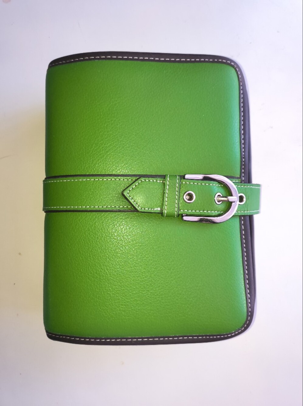 Franklin Covey Genuine Leather Planner Agenda Kelly Green 8" X 7" X 2" - Picture 8 of 17